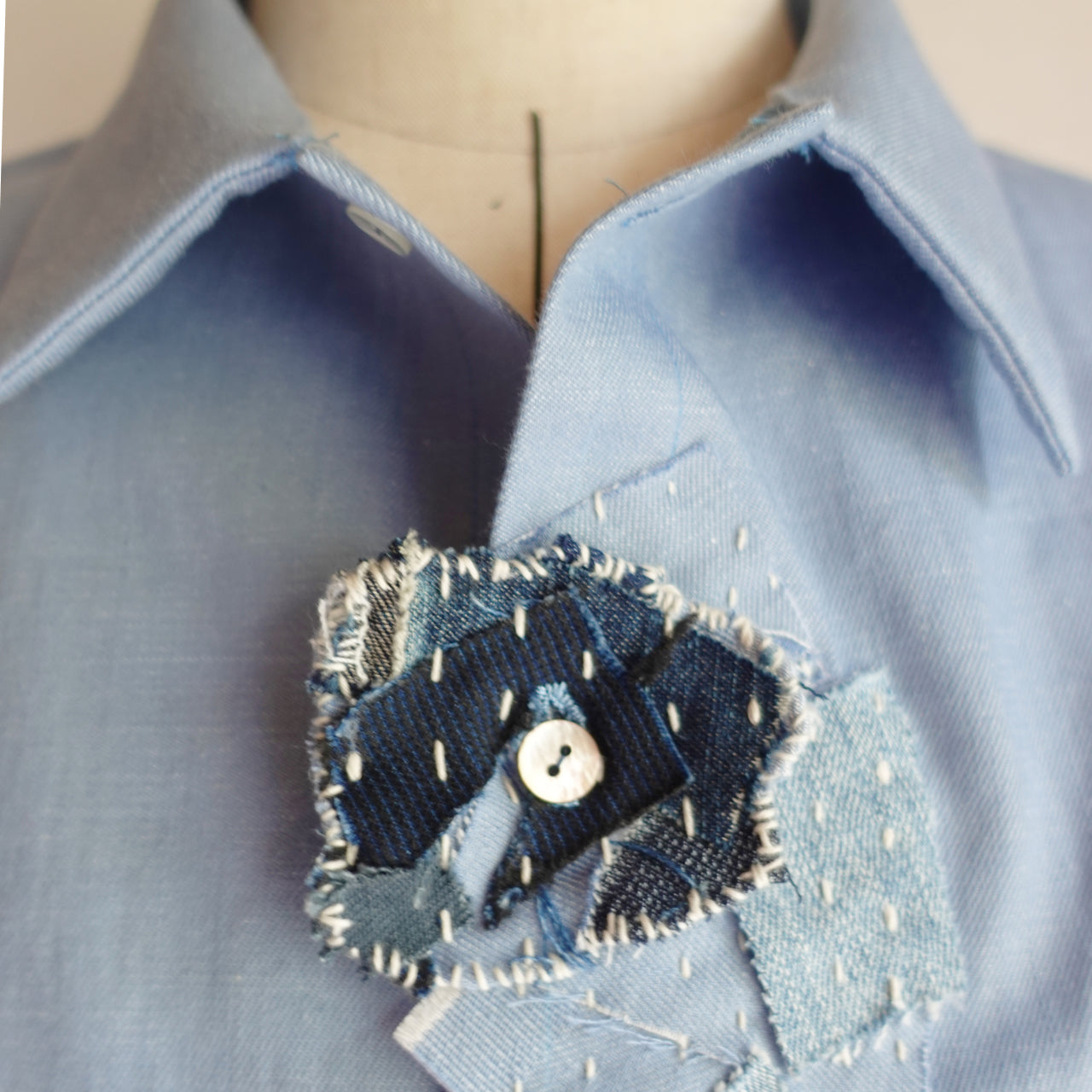 Sashiko Button Piece